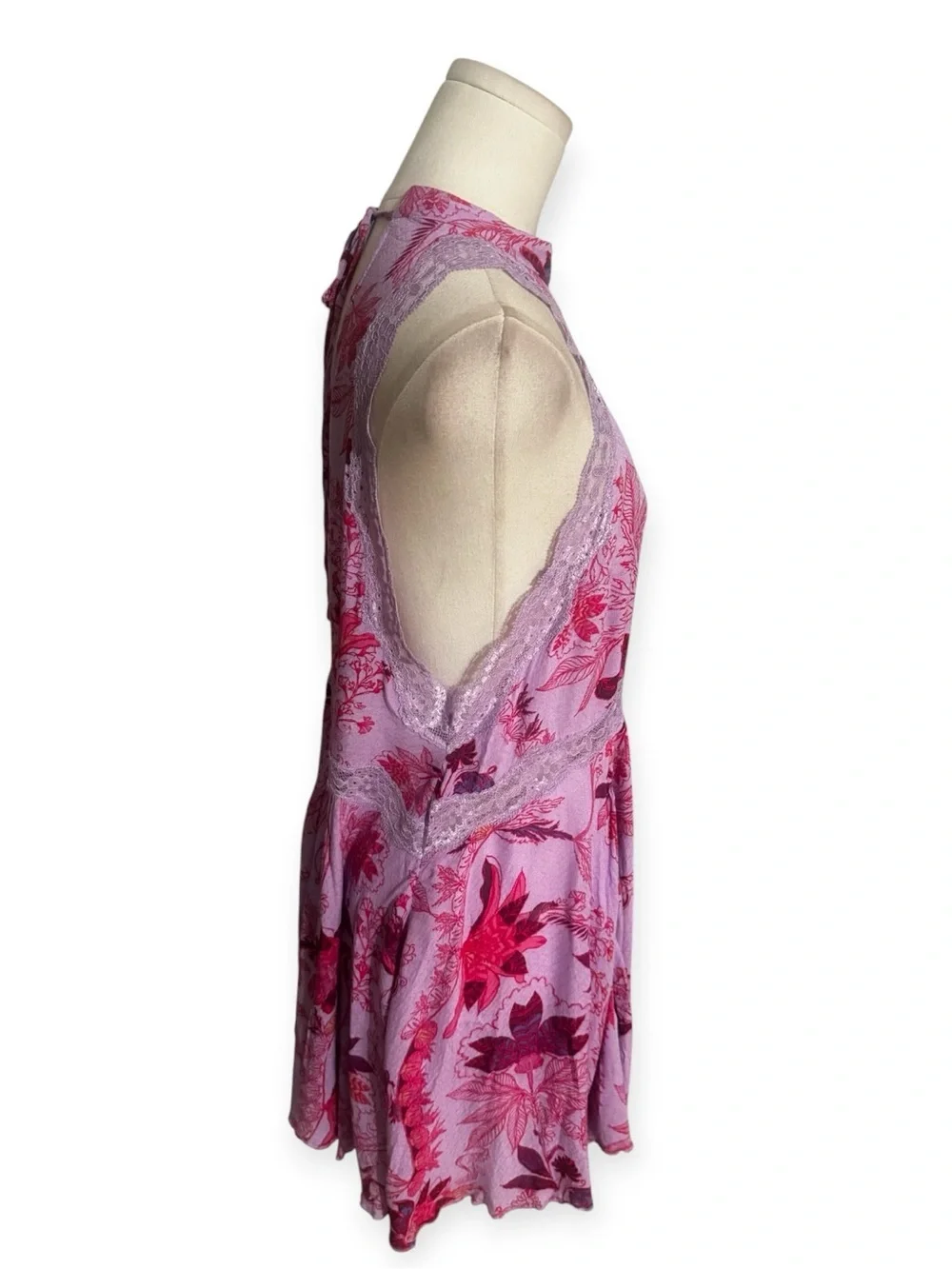 FREE PEOPLE FP Intimately Printed She Moves Chemise Mini Halter Dress Floral XS